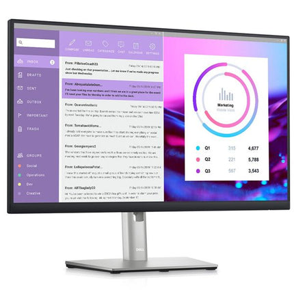 A Dell computer monitor displaying a software dashboard interface, set against a clean white background.
27" Dell Monitor P2723DE Monitor vtora upotreba 