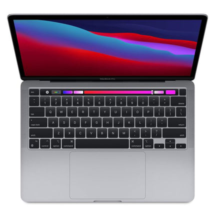 Open laptop Apple MacBook Pro 13.3-Inch A2338 Laptop vtora upotreba  M1 - 8 cores with colorful display on a white background