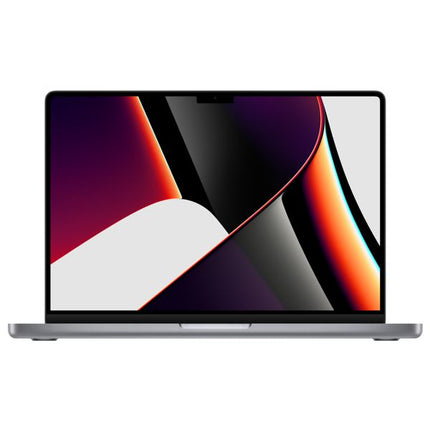 Apple MacBook Pro 14.2-Inch (2021) Laptop vtora upotreba M1 - 10 cores with a colorful display on a white background
