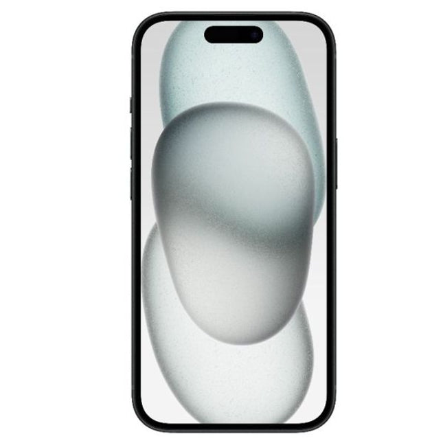Apple iPhone 15 Black Smartfon vtora upotreba, 128GB s garantsia case with abstract design on a white background