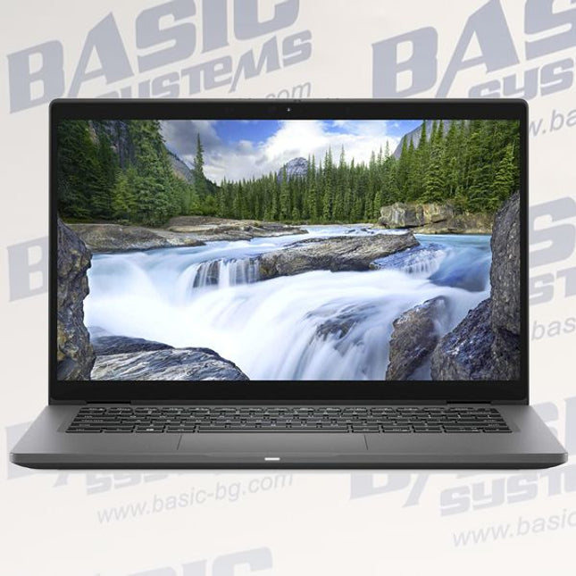 Laptop displaying a scenic wallpaper of a waterfall on a light gray background with 'BASIC SYSTEMS' branding.
DELL Latitude 7310 2 in 1 Laptop vtora upotreba 