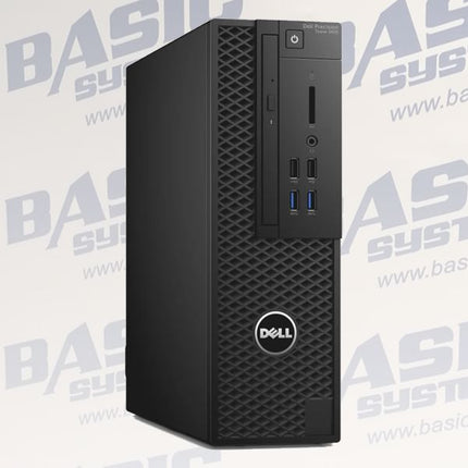 Dell computer tower on a white background with 'BASISYSTEM' branding.
DELL Precision 3420 SFF Rabotna stantsia vtora upotreba