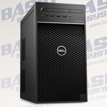 A black DELL PRECISION 3650 Rabotna stantsia vtora upotrebatower computer shown at a three-quarter angle against a light gray background with a faint repeating BASYc systems watermark.