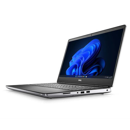 Dell laptop with a blue abstract design on the screen against a white DELL Precision 7760 laptop vtora upotreba - CPU i7 11850H, 64GB RAM DDR4
background