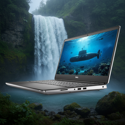 Laptop with underwater scene on screen in front of a waterfall
DELL Precision 7760 laptop vtora upotreba - CPU i7 11850H, 64GB RAM DDR4