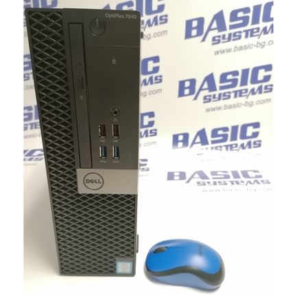 Dell computer tower with a mouse on a Basic Systems branded background
Kompyutar vtora upotreba DELL OptiPlex 7040 SFF - CPU i7-6700