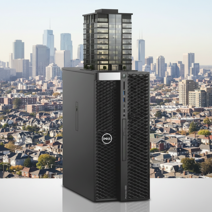 Dell computer tower with a cityscape background
DELL PRECISION 5820 Tower Rabotna stantsia vtora upotreba