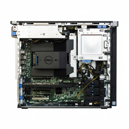 Open computer case showing internal components on a wooden surface.
DELL PRECISION 5820 Tower Rabotna stantsia vtora upotreba
