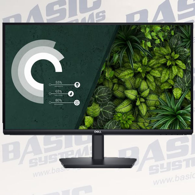 Dell monitor displaying a green plant wallpaper with a visible brand logo in the background.
Dell E2724HS 27" Monitor vtora upotreba -va - matritsa, DisplayPort, HDMI, 