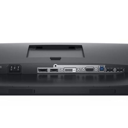 Close-up of the rear ports of a black computer monitor, showing various connectors including HDMI, VGA, DVI, USB, and power input on a white background.
24" Monitor vtora upotreba Dell Monitor P2421 