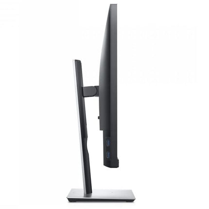 Side profile view of a slim black computer monitor with a stand, showing the side bezel, hinge, ports, and base on a white background.
24" Monitor vtora upotreba Dell Monitor P2421 