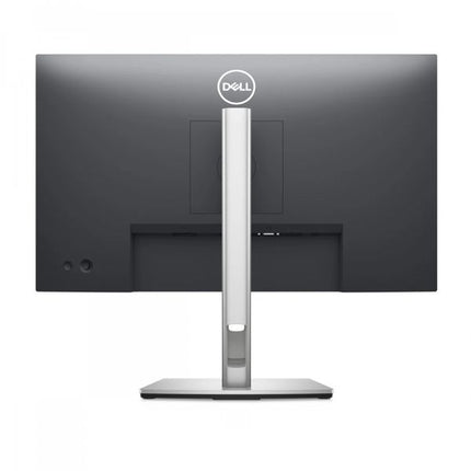 Rear view of a Dell computer monitor with a slim silver stand on a white 
background.
24" Monitor vtora upotreba Dell Monitor P2422H Frameless 