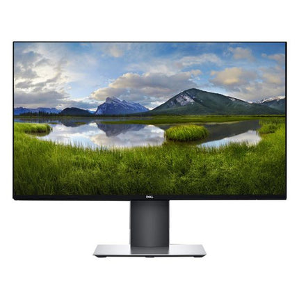 Dell monitor displaying a scenic wallpaper of mountains and lake DELL U2419H 24" Monitor vtora upotreba