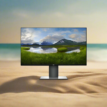 Monitor displaying a scenic landscape on a sandy background DELL U2419H 24" Monitor vtora upotreba