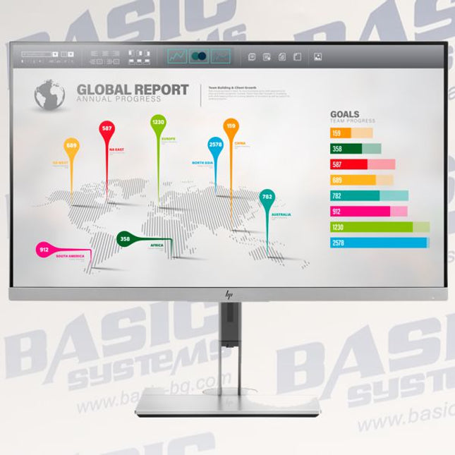 HP EliteDisplay E273q - 27" Монитор втора употреба - (QHD 2560 x 1440, IPS - матрица, VGA, DisplayPort, HDMI, USB 3.0, USB Type-C)