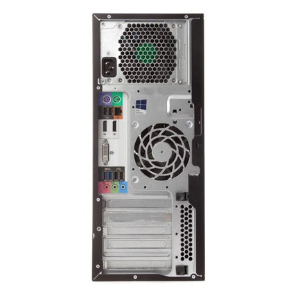 Back view of a computer case with multiple ports and fans on a white background
HP Z230 Tower Rabotna stantsia vtora raka
