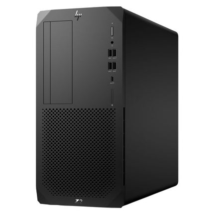A black HP ZBook desktop computer tower shown at a three-quarter angle against a plain white background.
HP Z2 G5 Tower Rabotna stantsia vtora upotreba - CPU i7 10700K