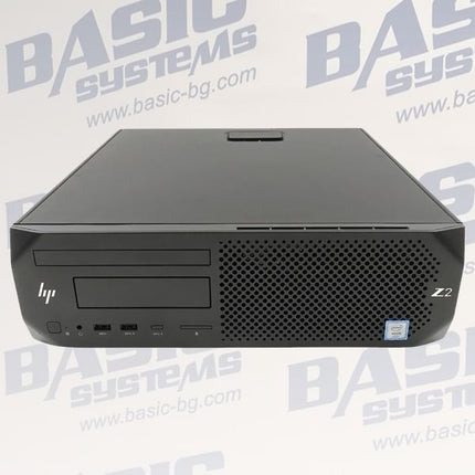 HP computer tower on a white background with 'Basic Systems' branding.
HP Z2 Small Form Factor G4 Rabotna stantsia vtora upotreba