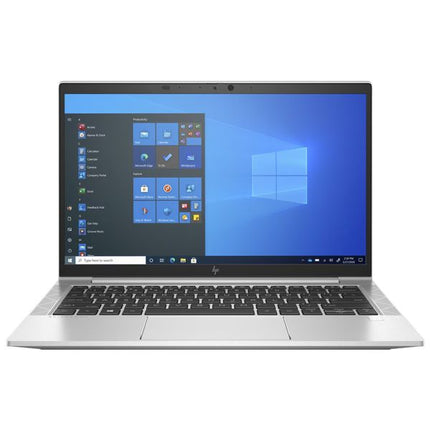 An open silver HP laptop with a black keyboard and screen, displaying the Windows desktop on a plain white background.
HP EliteBook 830 G8 Laptop vtora upotreba