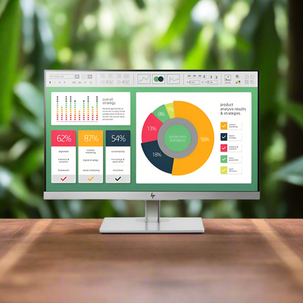HP EliteDisplay E223 монитор втора употреба 23" - (1920 x 1080, IPS - матрица, DisplayPort, VGA, HDMI)