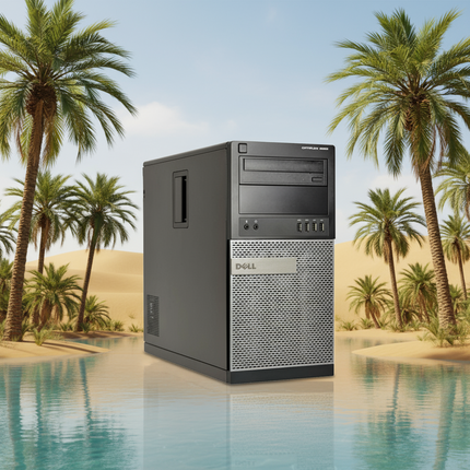 Dell computer tower with palm trees and a pool in the background
Kompyutar vtora upotreba DELL OptiPlex 9020 Tower 