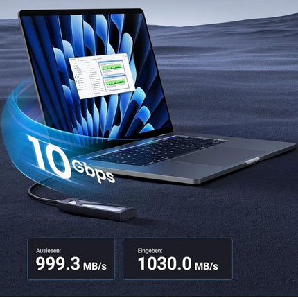 Кутийка UGREEN за NVMe PCIe M.2 USB 3.2 SSD  с Термо пад, скорост на трансфер 10 Gbps