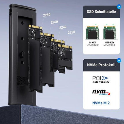 Кутийка UGREEN за NVMe PCIe M.2 USB 3.2 SSD  с Термо пад, скорост на трансфер 10 Gbps