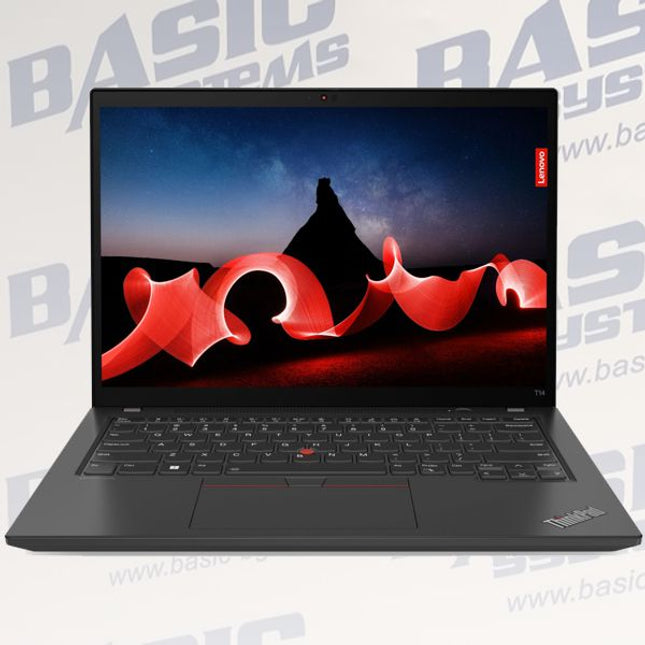 Laptop with a scenic display on a white background with 'BASICS' branding.
Lenovo ThinkPad T14 G4 Laptop vtora upotreba - CPU i7 1355U - 10 CORES, 16GB RAM DDR5