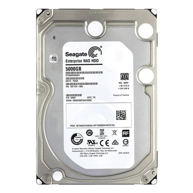 Seagate 5TB Enterprise NAS HDD SATA 6Gb/s Твърд диск 3.5-Inch втора употреба, 7200rpm, 128MB (ST5000VN0001)