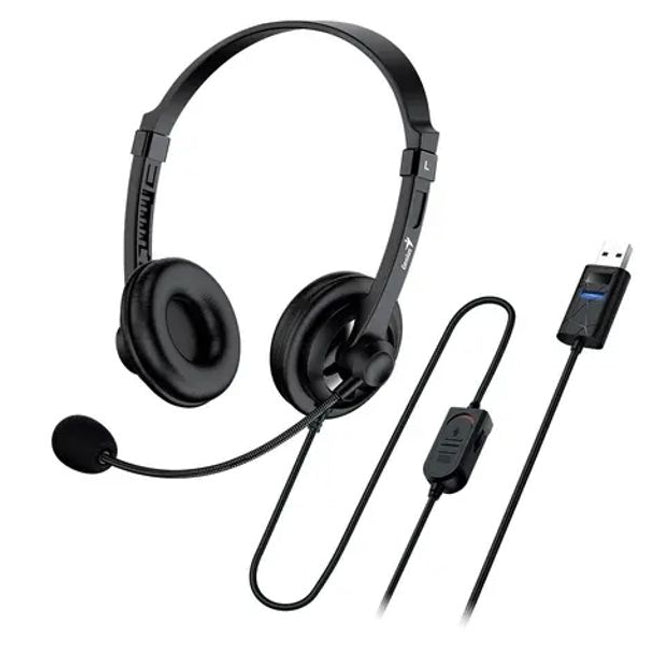 Слушалки с микрофон Genius Headset HS-230U - Black