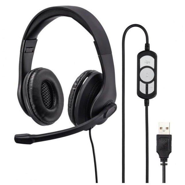 Слушалки с микрофон HAMA HS-USB300 - Black