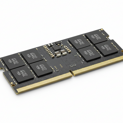 Computer memory module on a white background