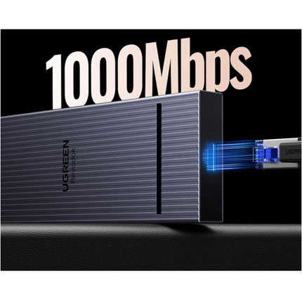 Ugreen USB drive with 1000 Mbps text on a black background