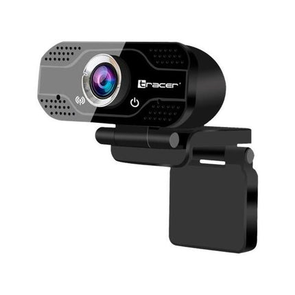 A black and gray Gracer USB webcam with a mounting bracket, shown on a solid white background.
Ueb kamera Tracer WEB007, Full HD(1920x1080@30fps), USB, mikrofon 24 mesetsa garantsia