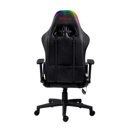 Black gaming chair with RGB lighting on a white background
Geyming kreslo XtrikeMe GAMING GC907