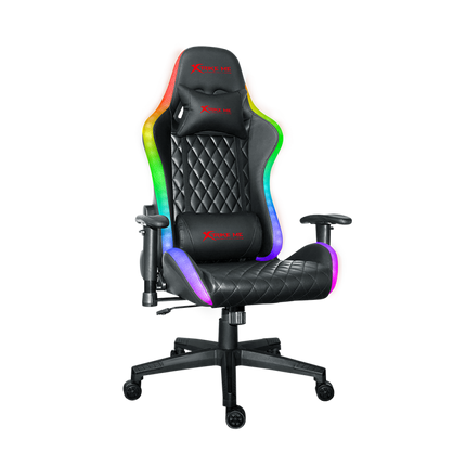 Gaming chair with rainbow backrest and quilted design on a white background
Geyming kreslo XtrikeMe GAMING GC907
