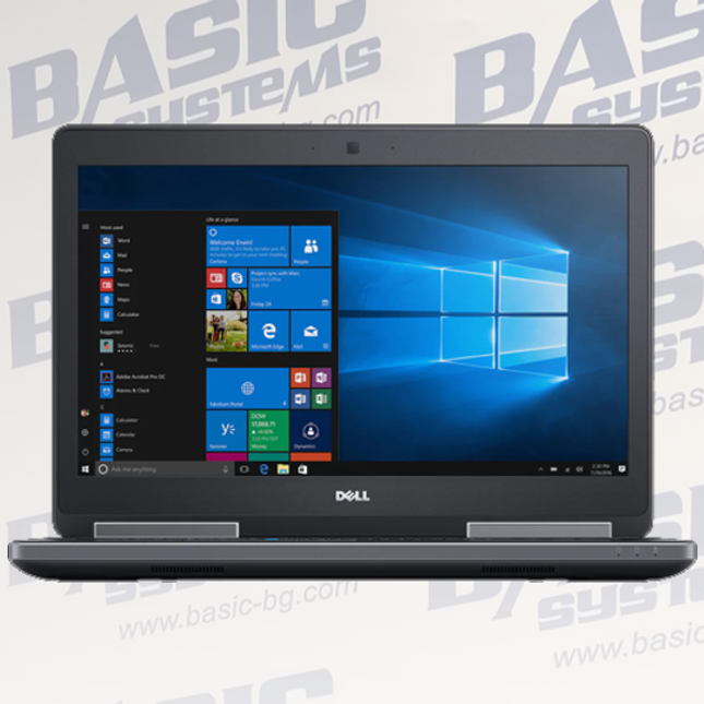 DELL Precision M7520 Лаптоп втора употреба - CPU i7 7820HQ, 32GB RAM DDR4, 256GB SSD, NVIDIA Quadro M2200,  (1920x1080, 4GB GDDR5), Wi-Fi, 1 x SD Card Reader (SD, SDHC, SDXC, supporting up to 64GB); 1 x Thunderbolt 3 (optional) 4 x USB3.0 with PowerShare; 1 x mDP; 1 x HDMI; 1 x Headphone and microphone combo jack; 1 x SmartCard Reader (optional), подсветка на клавиатурата.