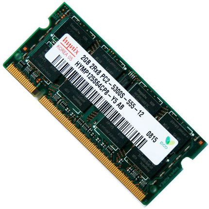 Памет DDR2 за лаптоп - 2GB. Капацитет: 2GB  Честота: 667 - 800MHz (PC2-5300/PC2-6400)  Налични марки: Samsung, Hynix, Micron