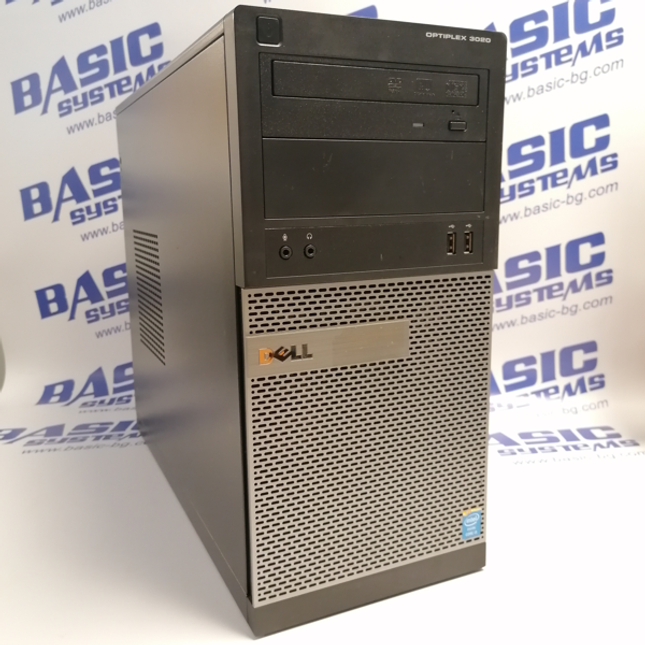 Компютър втора употреба DELL OptiPlex 3020 Tower - CPU i3 4130 - 3.40GHz, 4GB RAM, 500GB HDD, HD Graphics 4400. Поглед отпред.