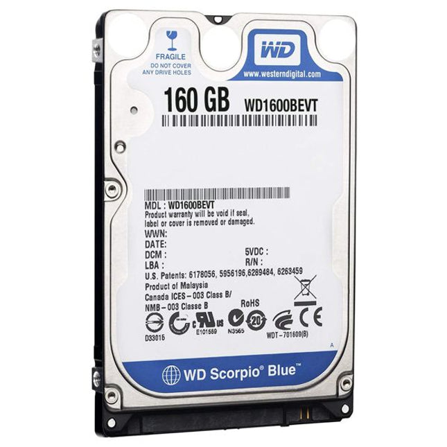 Твърд диск за лаптоп втора ръка - SATA - 160GB
