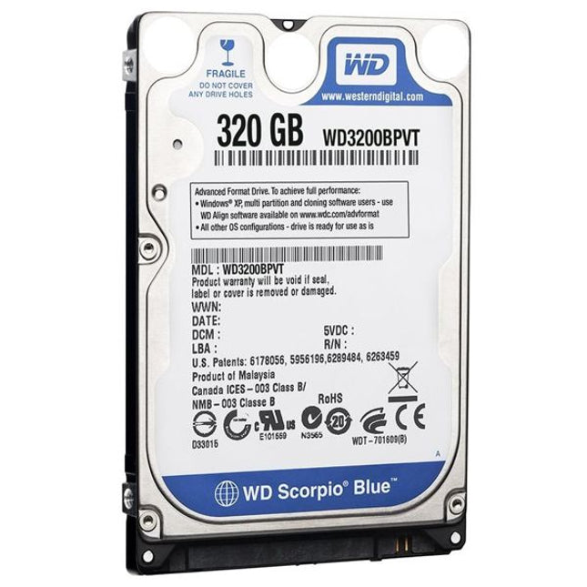 Твърд диск за лаптоп втора ръка - SATA - 320GB