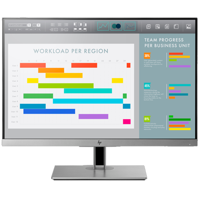 HP EliteDisplay E243 монитор втора употреба 24" - (1920 x 1080, IPS - матрица, DisplayPort, VGA, HDMI, USB 3.0)