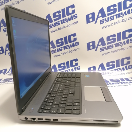 Лаптоп втора употреба HP ProBook 650 G1 - CPU i5-4300М, 4GB RAM, 128GB SSD, HD Graphics 4600. Поглед отляво при отворен дисплей.