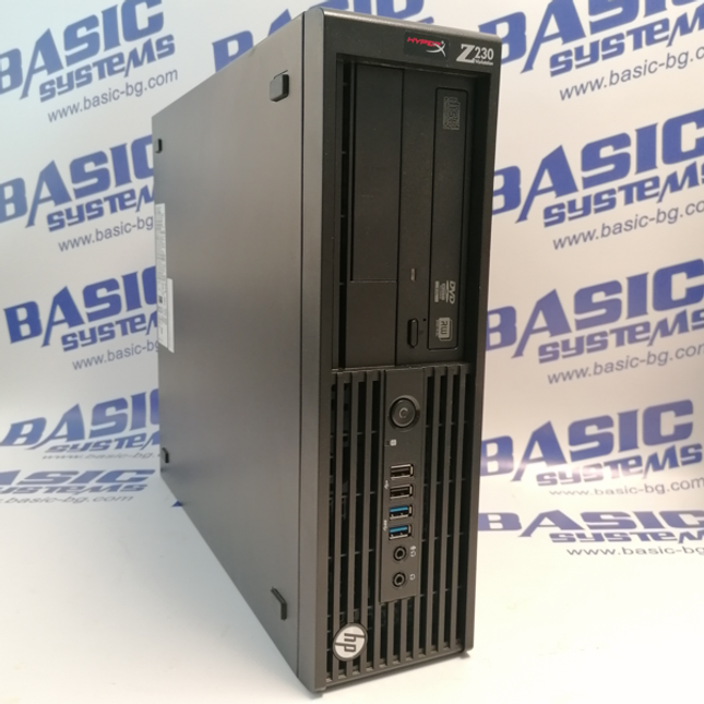 SFF Workstations second hand HP Z230 SFF - CPU Xeon E3-1245 v3, 8GB RAM, 500GB HDD front view.
