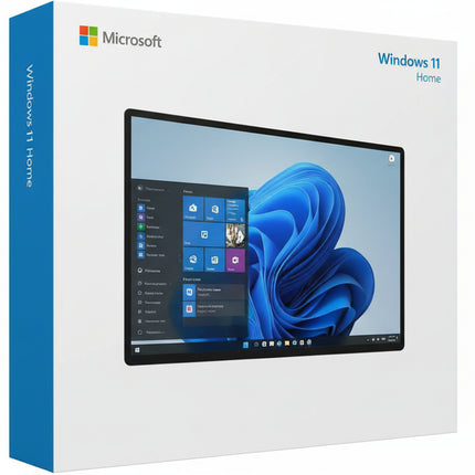 Box packaging of Microsoft Windows 11 HOME operating system.