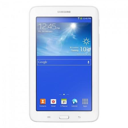 Модел: Samsung Galaxy Tab 3 Lite 7.0 (T113) Процесор: Quad-core 1.3 GHz Чипсет: Spreadtrum SC8830 РАМ памет: 1 GB RAM Памет: 8GB Слот за карта: microSDHC (dedicated slot) Видео ускорител: Mali-400MP Размер на дисплея: 7.0 inches, 137.9 cm2  Технология на дисплея: TFT, touchscreen